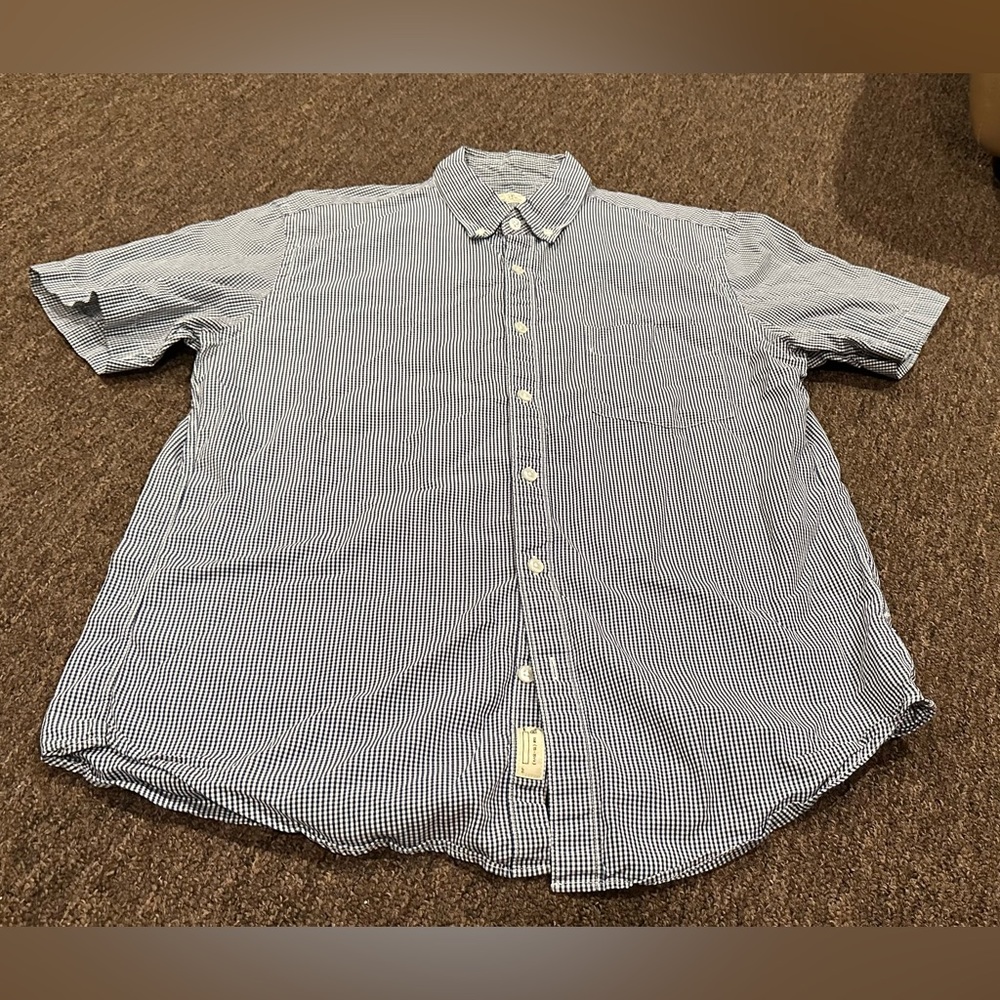EUC Mens M J Crew 15-15.5 short sleeve dress shirt button down polo casual soft